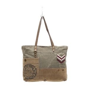 MILITARY BADGE CANVAS TOTE BAG